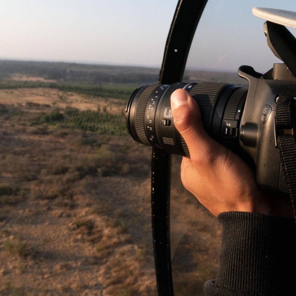 Hoedspruit helicopter scenic flight doing aerial photography