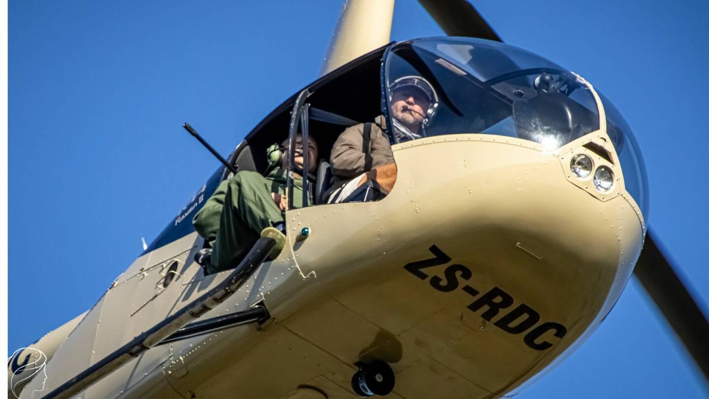 Helicopter in Hoedspruit doing conservation work with Big Game Heli services